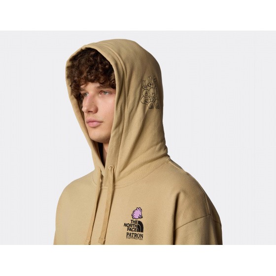 The North Face Mountain Cleanup Oversized Hoodie Khaki Stone