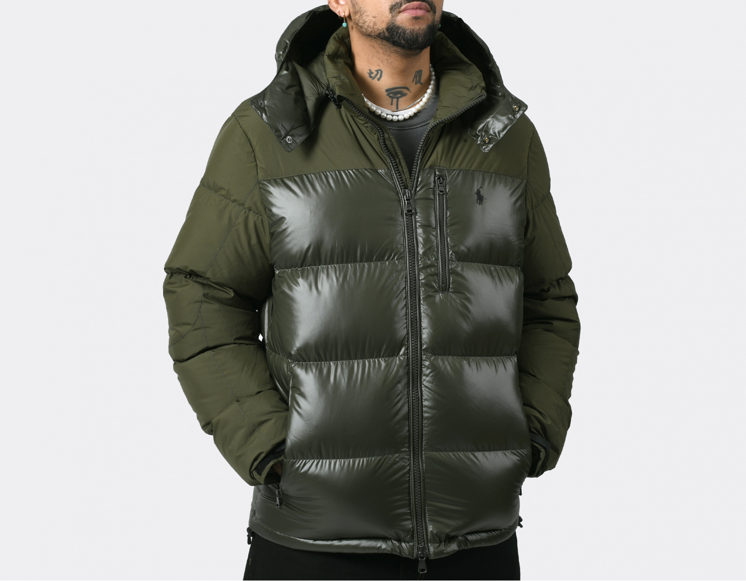 Polo Ralph Lauren Gorham Two-Tone Down Jacket Dark Loden 710967786003