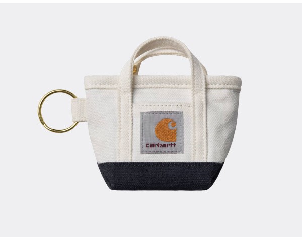 Carhartt WIP Mini Tote Bag Keychain Natural Blue