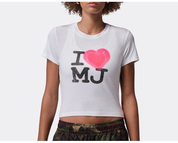 Jordan W I Love MJ T-Shirt White