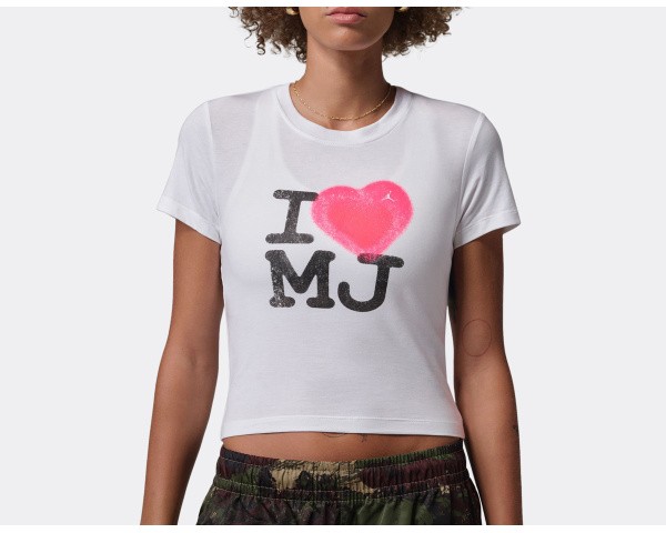 Jordan W I Love MJ T-Shirt White
