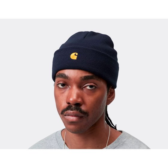 Carhartt WIP Chase Beanie Dark Navy Gold
