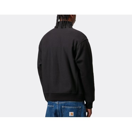 Carhartt WIP Half Zip American Script Sweatshirt Black
