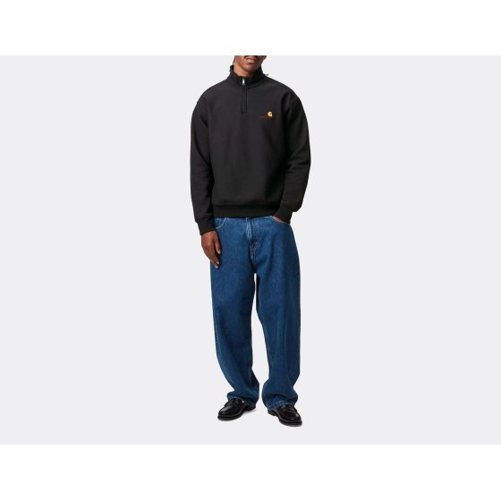 Carhartt WIP Half Zip American Script Sweatshirt Black