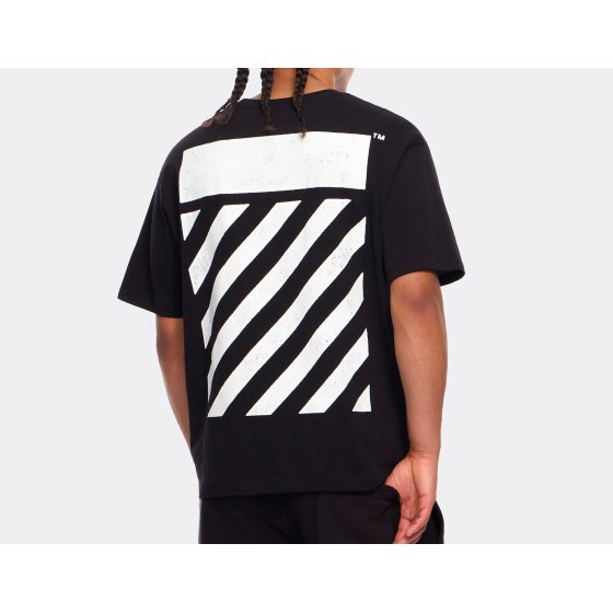 L/AB c/o Off-White Diagonal Oversized T-Shirt Black