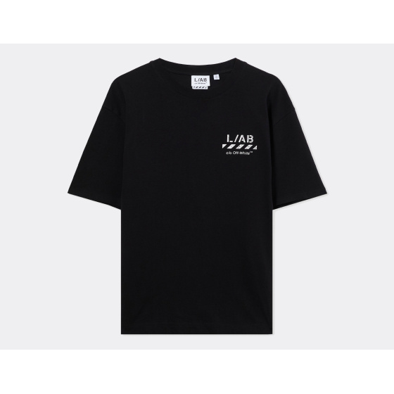 L/AB c/o Off-White Diagonal Oversized T-Shirt Black