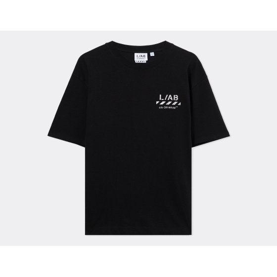 L/AB c/o Off-White Diagonal Oversized T-Shirt Black