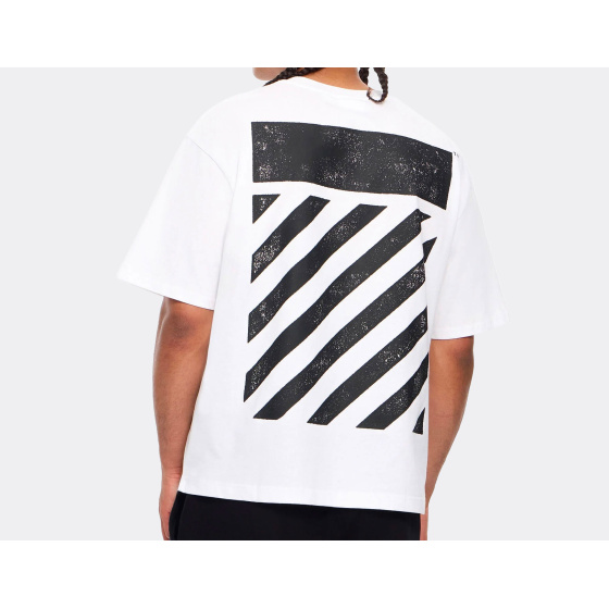 L/AB c/o Off-White Diagonal Oversized T-Shirt White