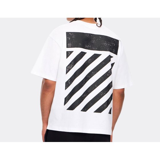 L/AB c/o Off-White Diagonal Oversized T-Shirt White