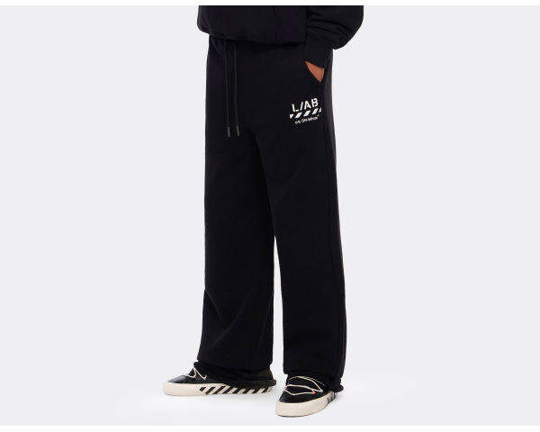 L/AB c/o Off-White Core Diagonal Fleece Sweatpants Black
