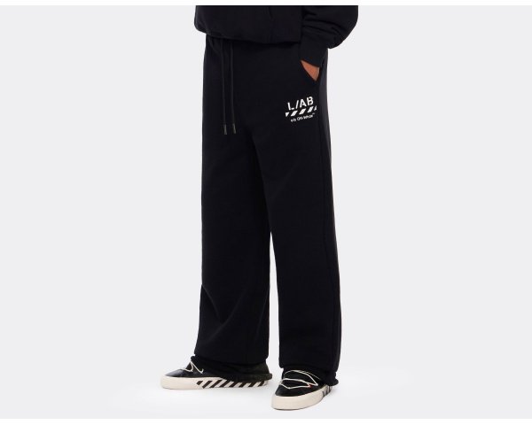 L/AB c/o Off-White Core Diagonal Fleece Sweatpants Black