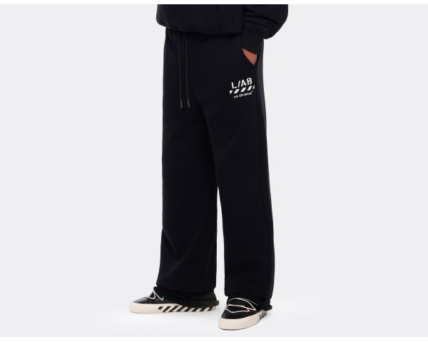 L/AB c/o Off-White Core Diagonal Fleece Sweatpants Black