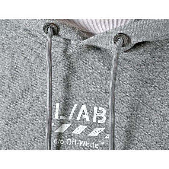 L/AB c/o Off-White Core Diagonal Hoodie Heather Grey