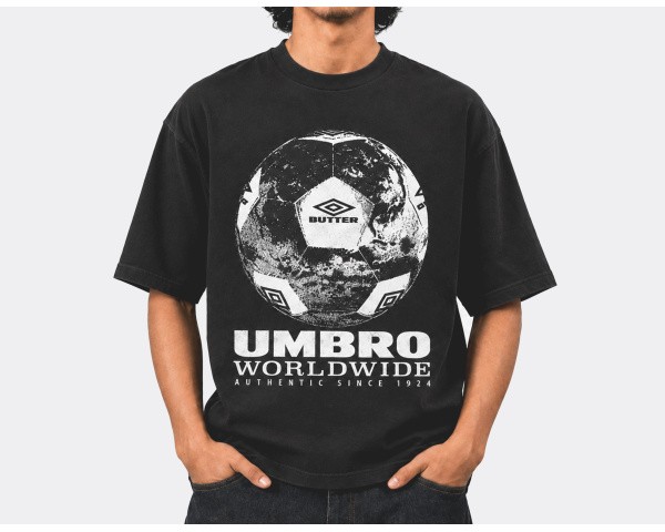 Butter Umbro World Game T-Shirt Washed Black