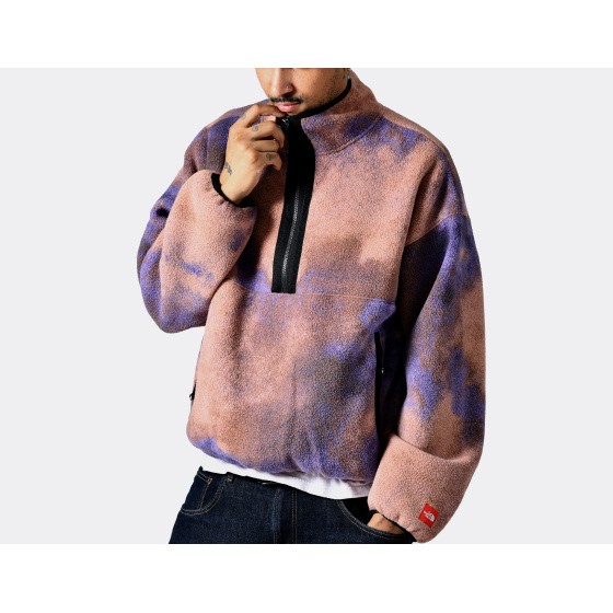 The North Face Red Box Printed 1/2 Zip Fleece Grounded Plum