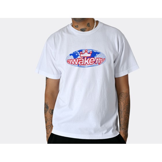 Awake NY Worldwide Static T-Shirt White