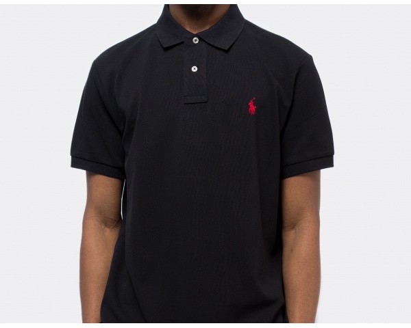 Polo Ralph Lauren Custom Slim Fit Polo Shirt Black