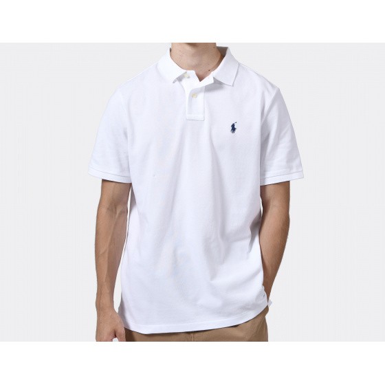 Polo Ralph Lauren Classic Fit Polo Shirt White Navy