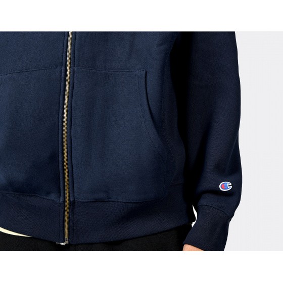 Champion Full Zip Hooded Sweatshirt Navy